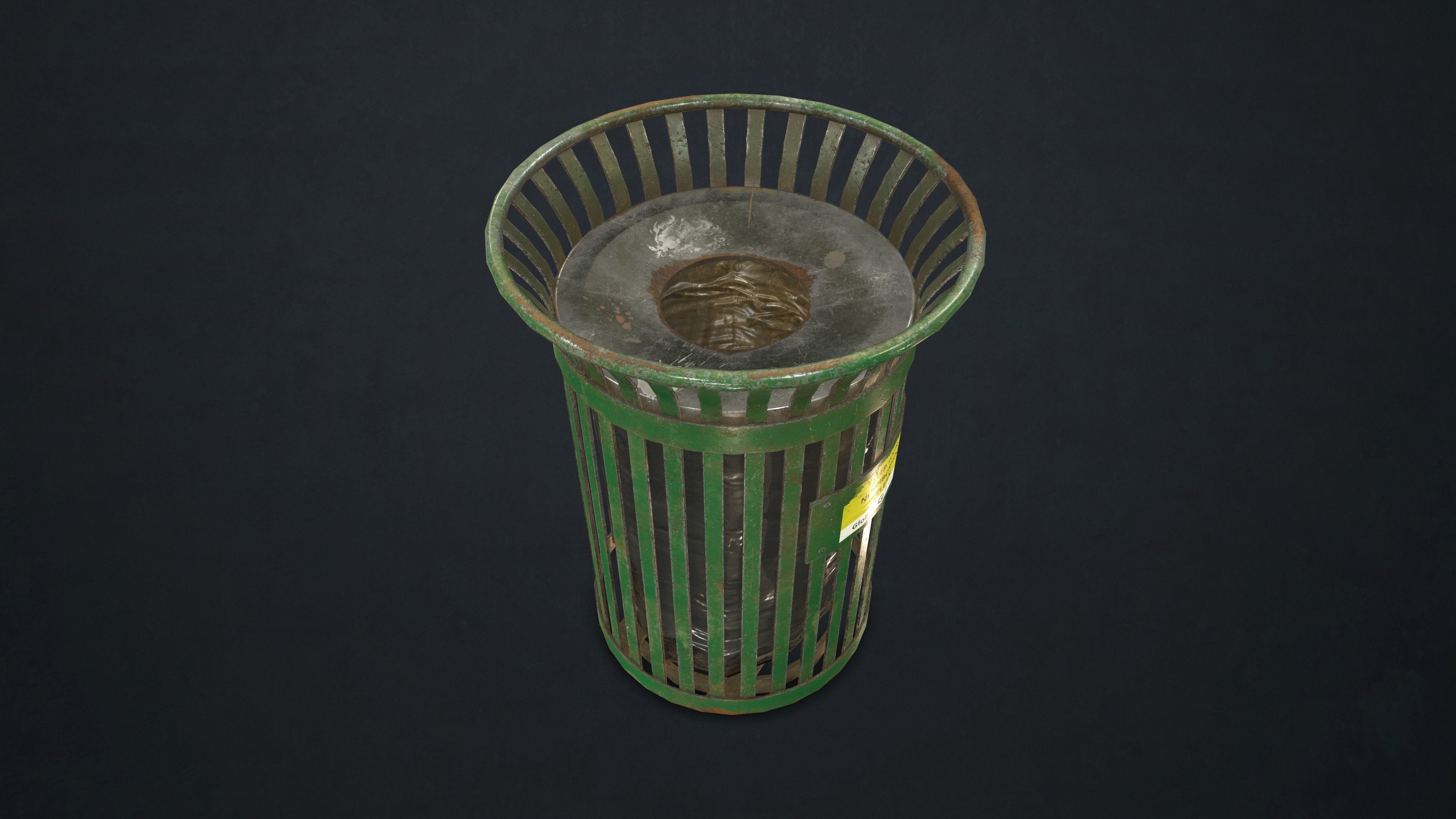 Waste Bin Low-poly 3D model_4