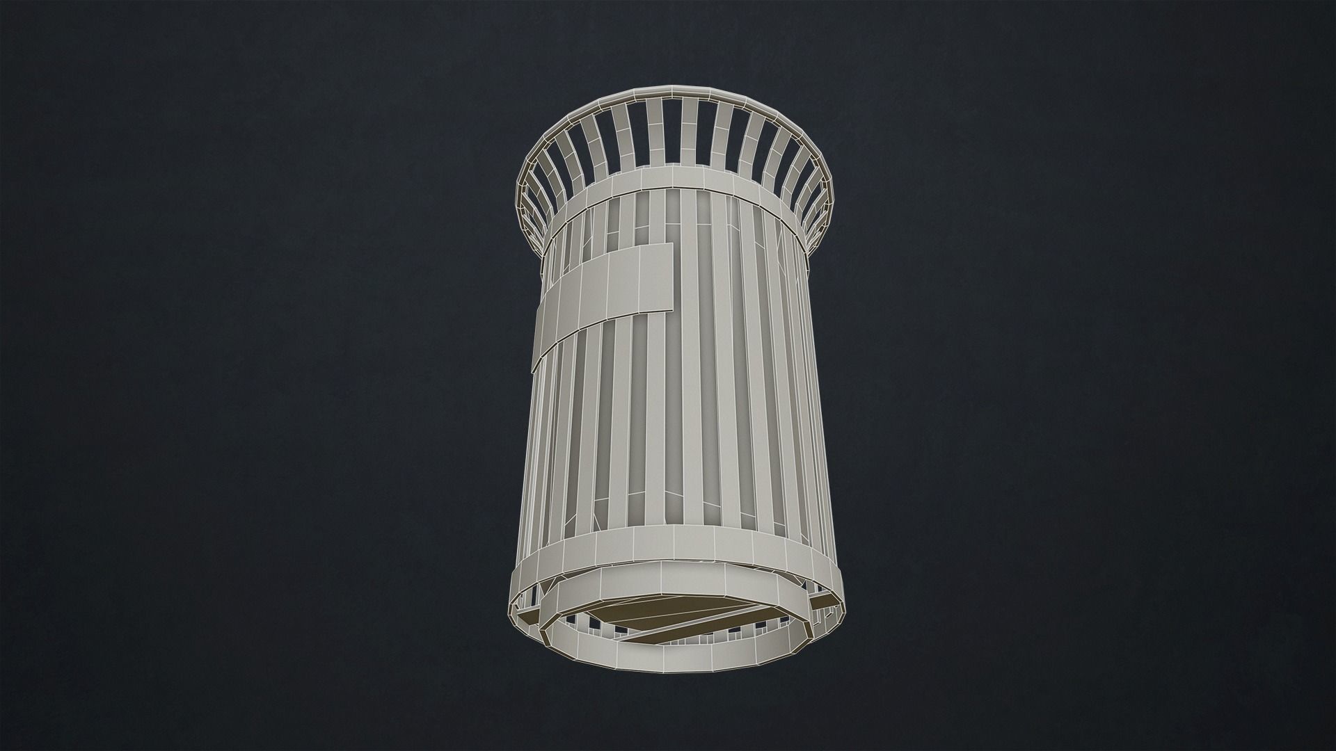 Waste Bin Low-poly 3D model_12