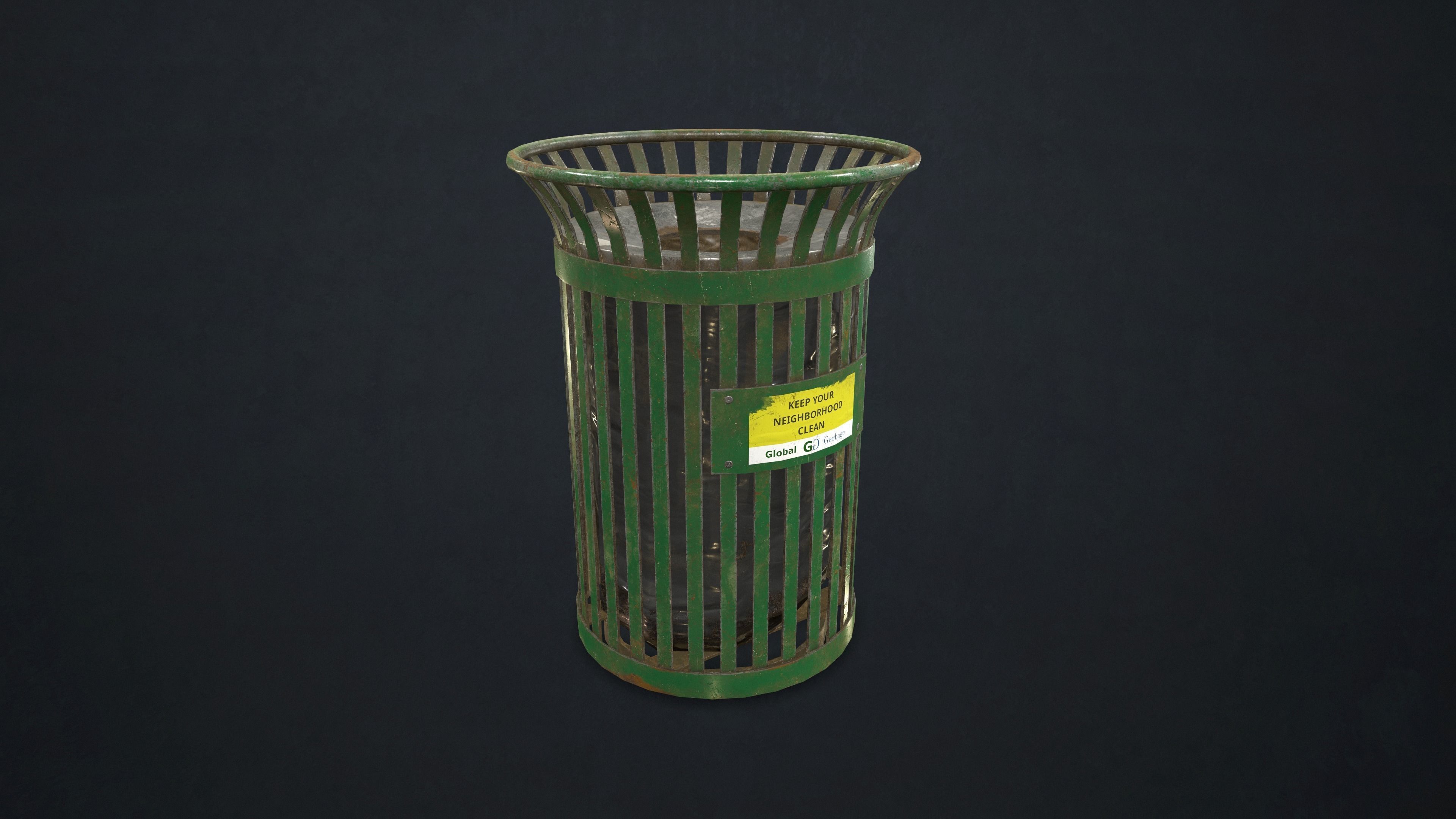 Waste Bin Low-poly 3D model_2
