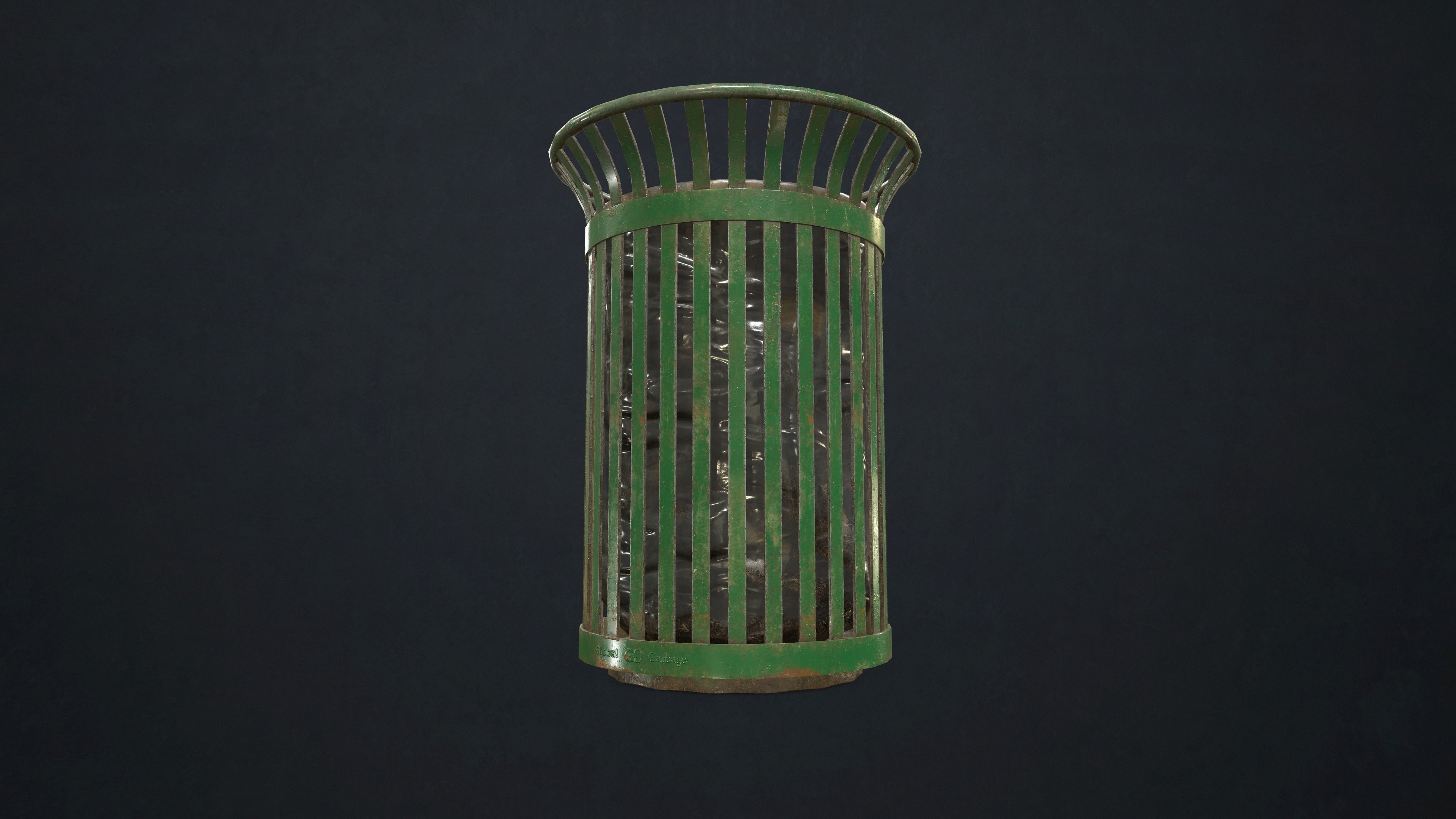 Waste Bin Low-poly 3D model_3