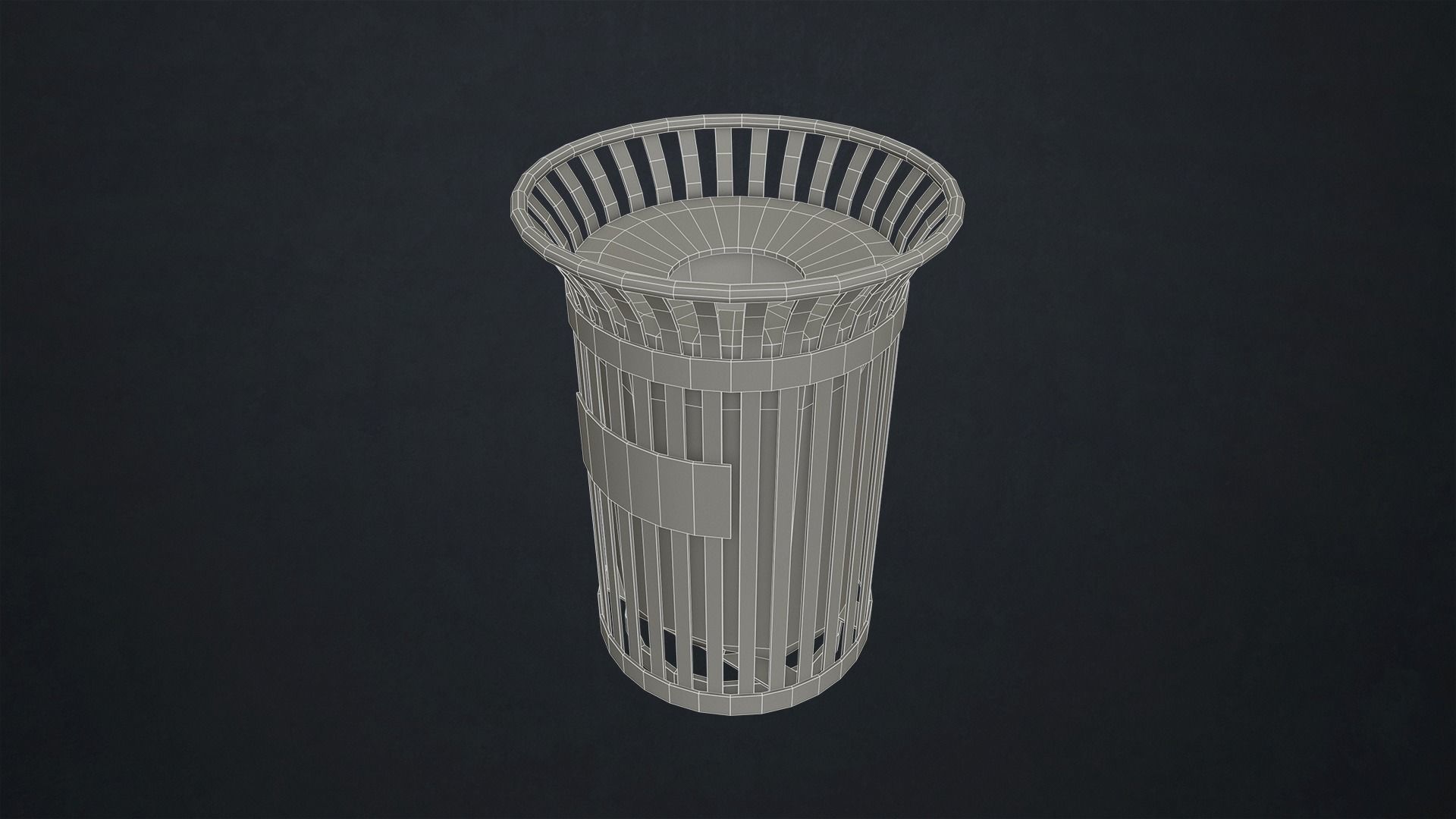 Waste Bin Low-poly 3D model_11