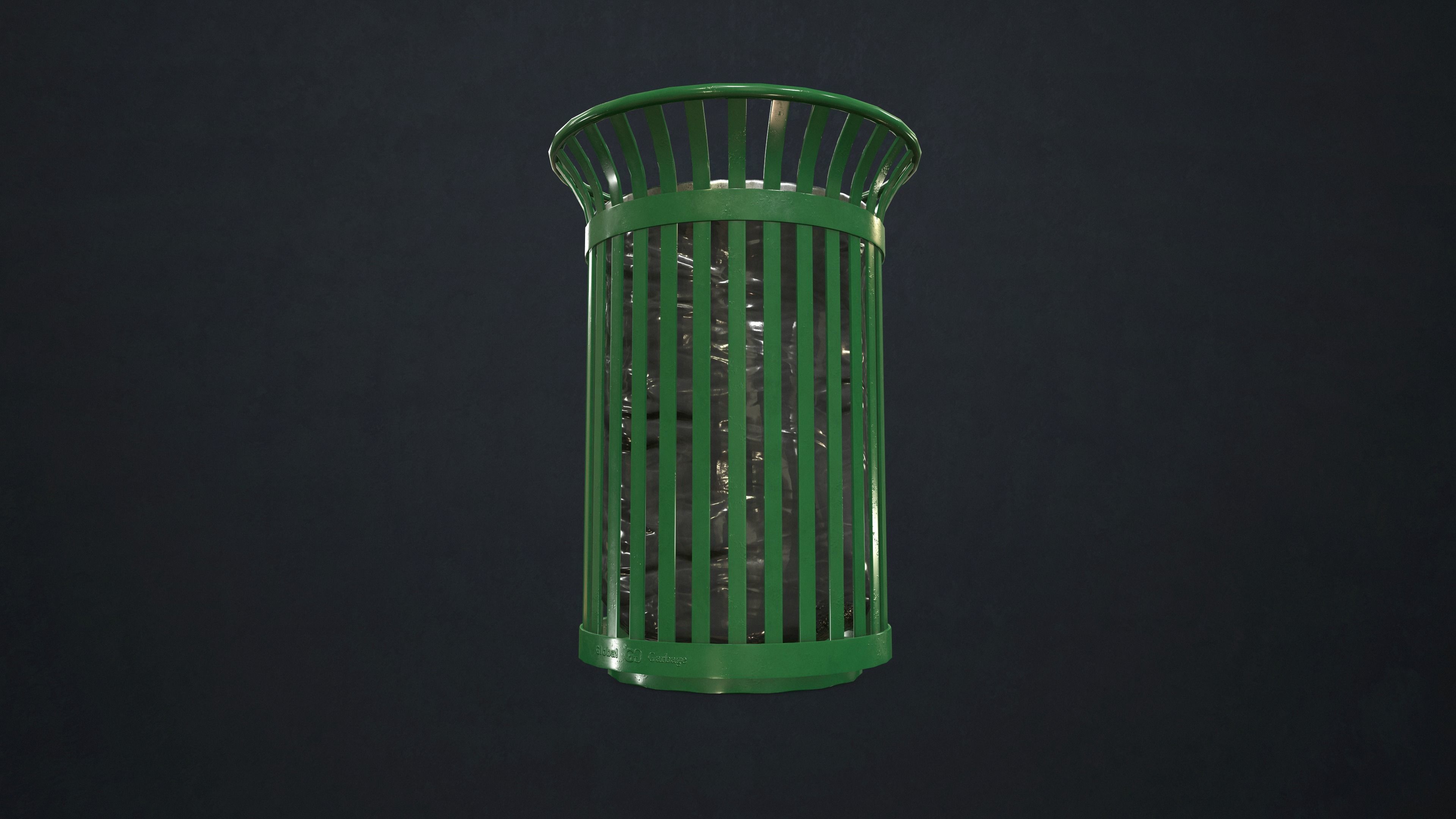Waste Bin Low-poly 3D model_8