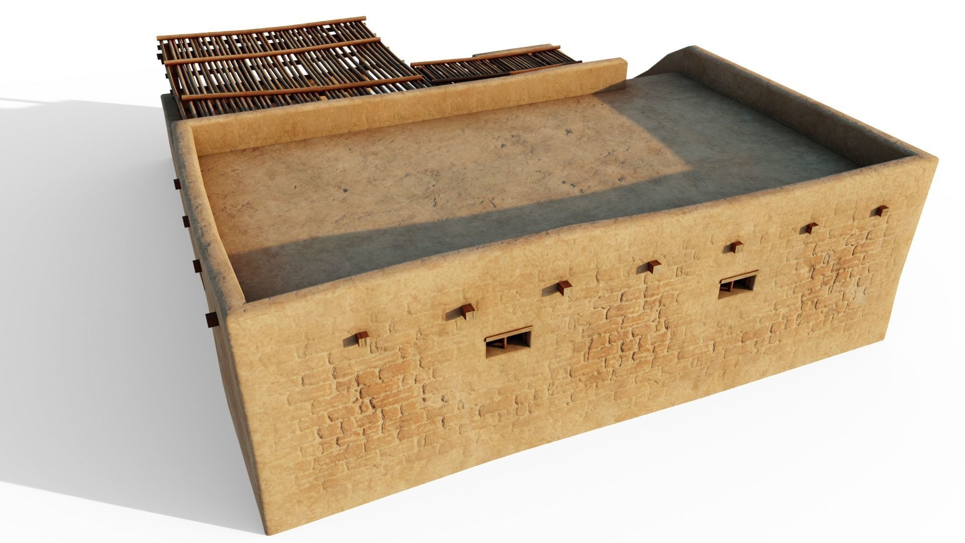 Common Desert House Low-poly 3D model_9