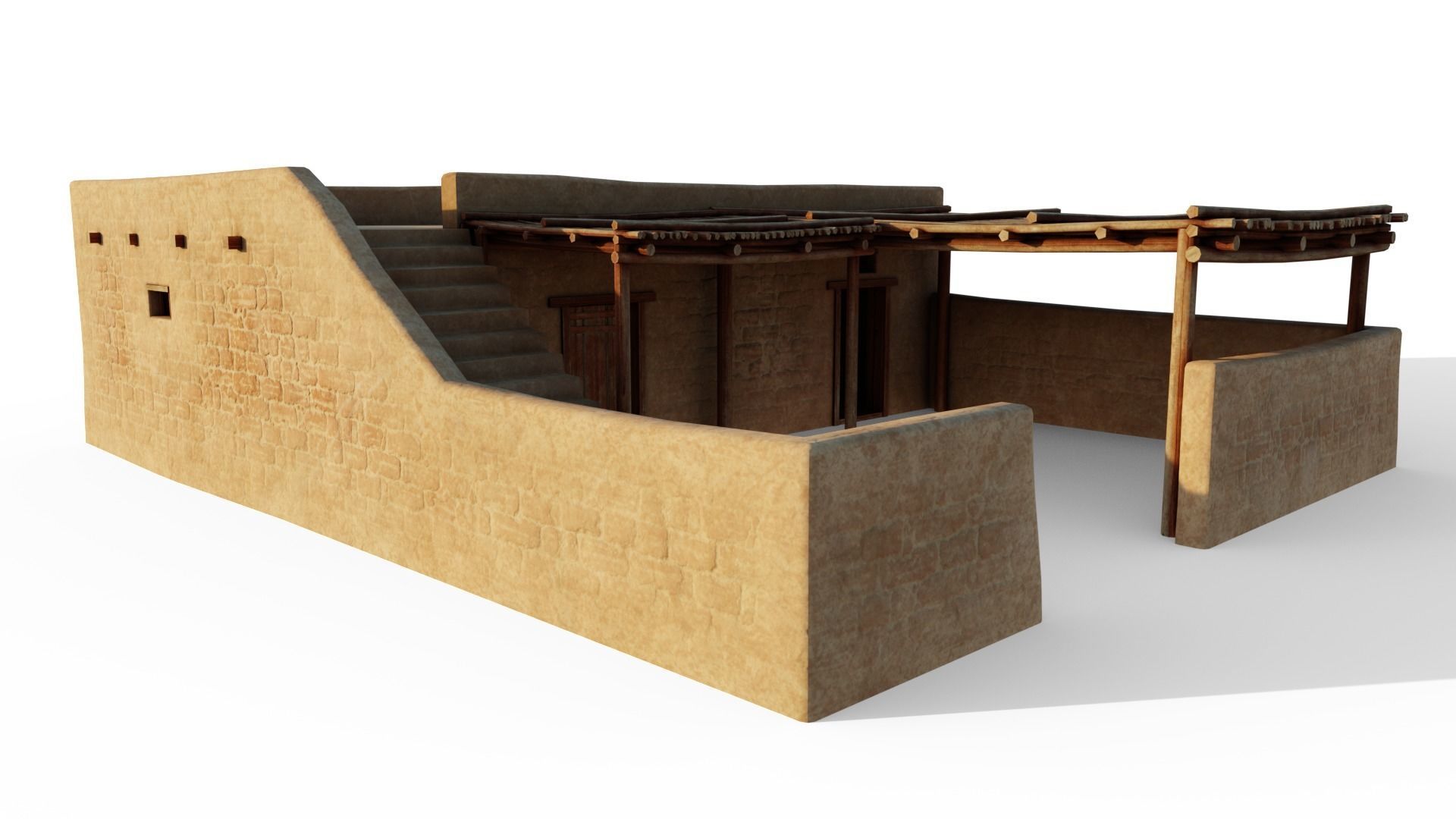 Common Desert House Low-poly 3D model_14