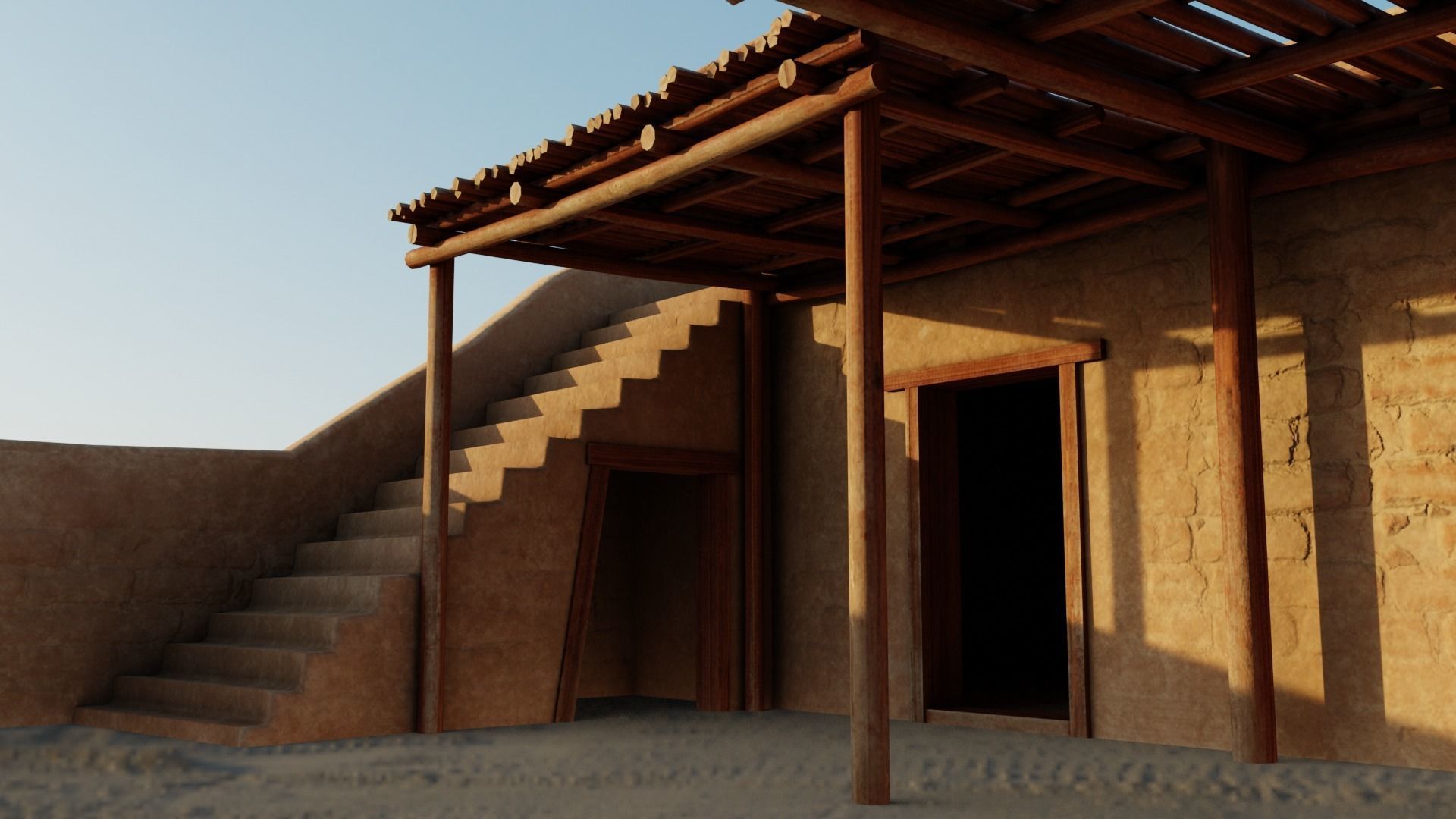 Common Desert House Low-poly 3D model_24