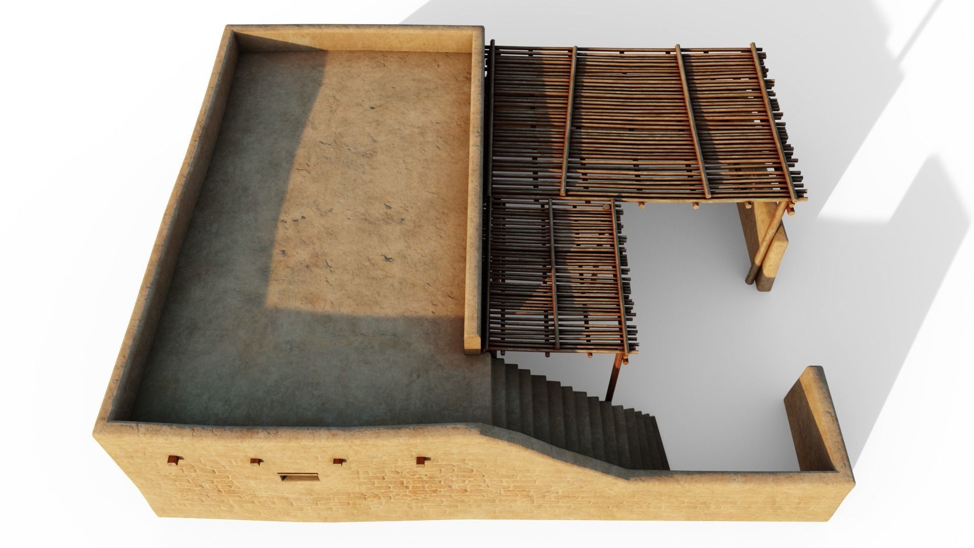 Common Desert House Low-poly 3D model_8