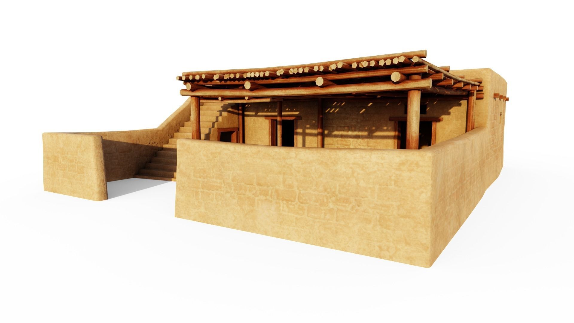 Common Desert House Low-poly 3D model_15
