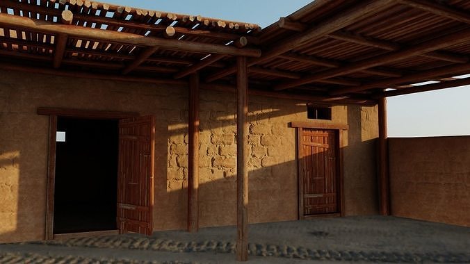 Common Desert House Low-poly 3D model 7