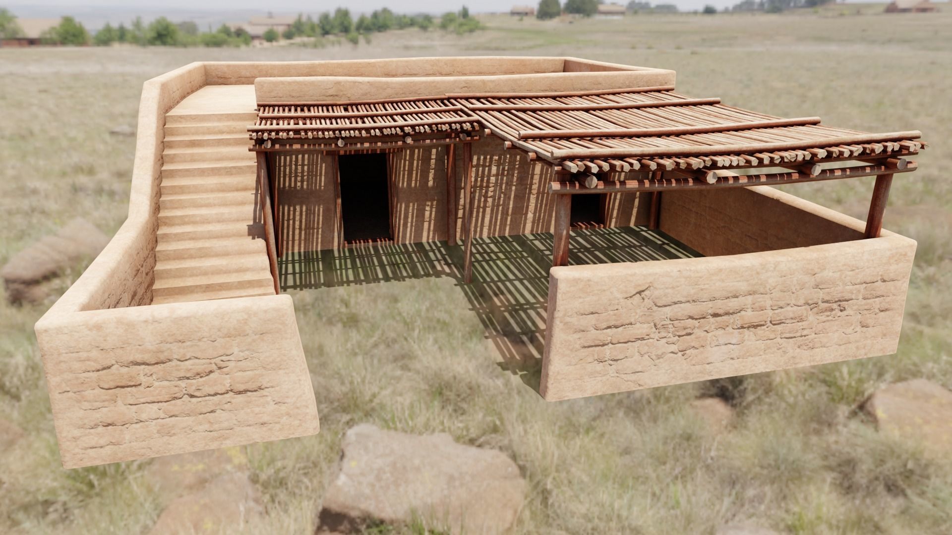 Common Desert House Low-poly 3D model_19