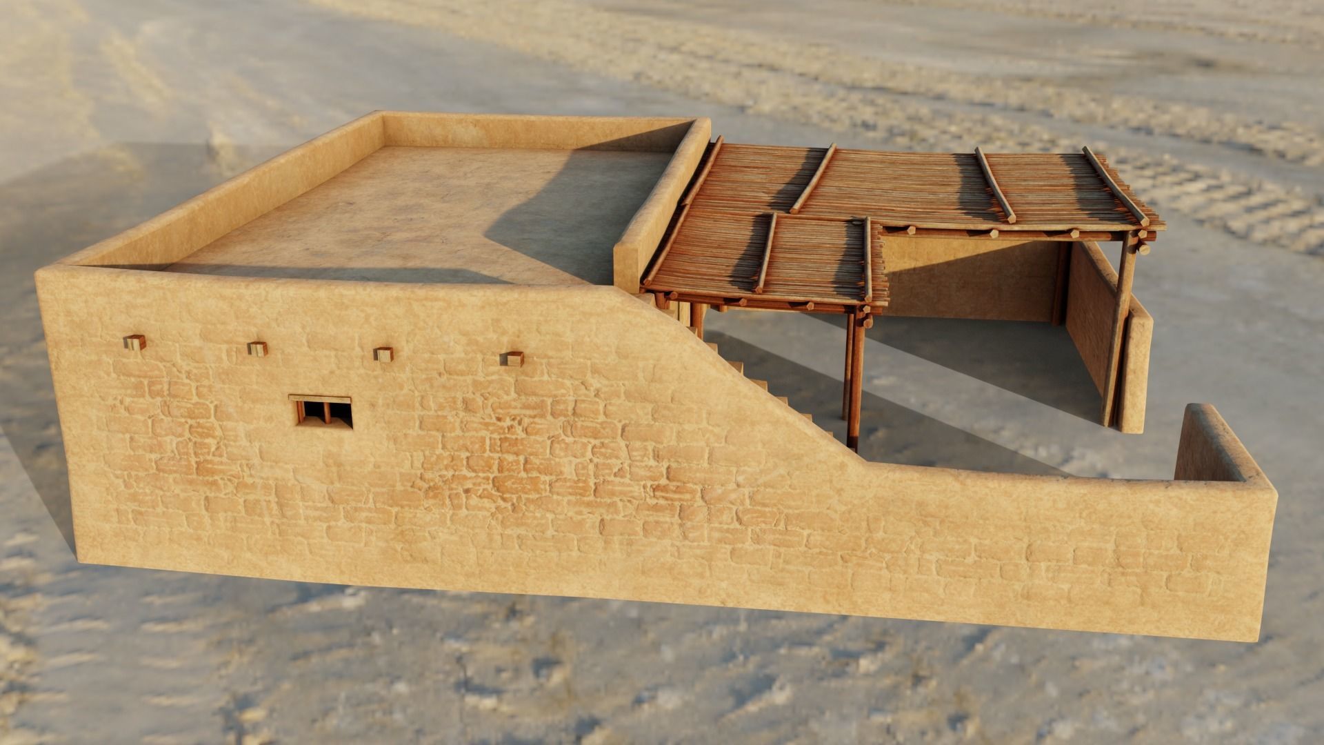 Common Desert House Low-poly 3D model_25