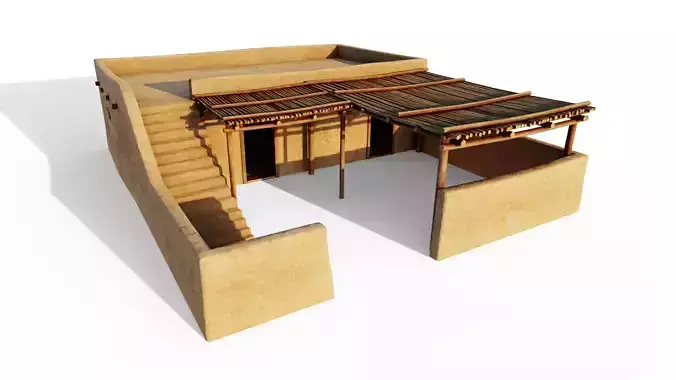 Common Desert House Low-poly 3D model