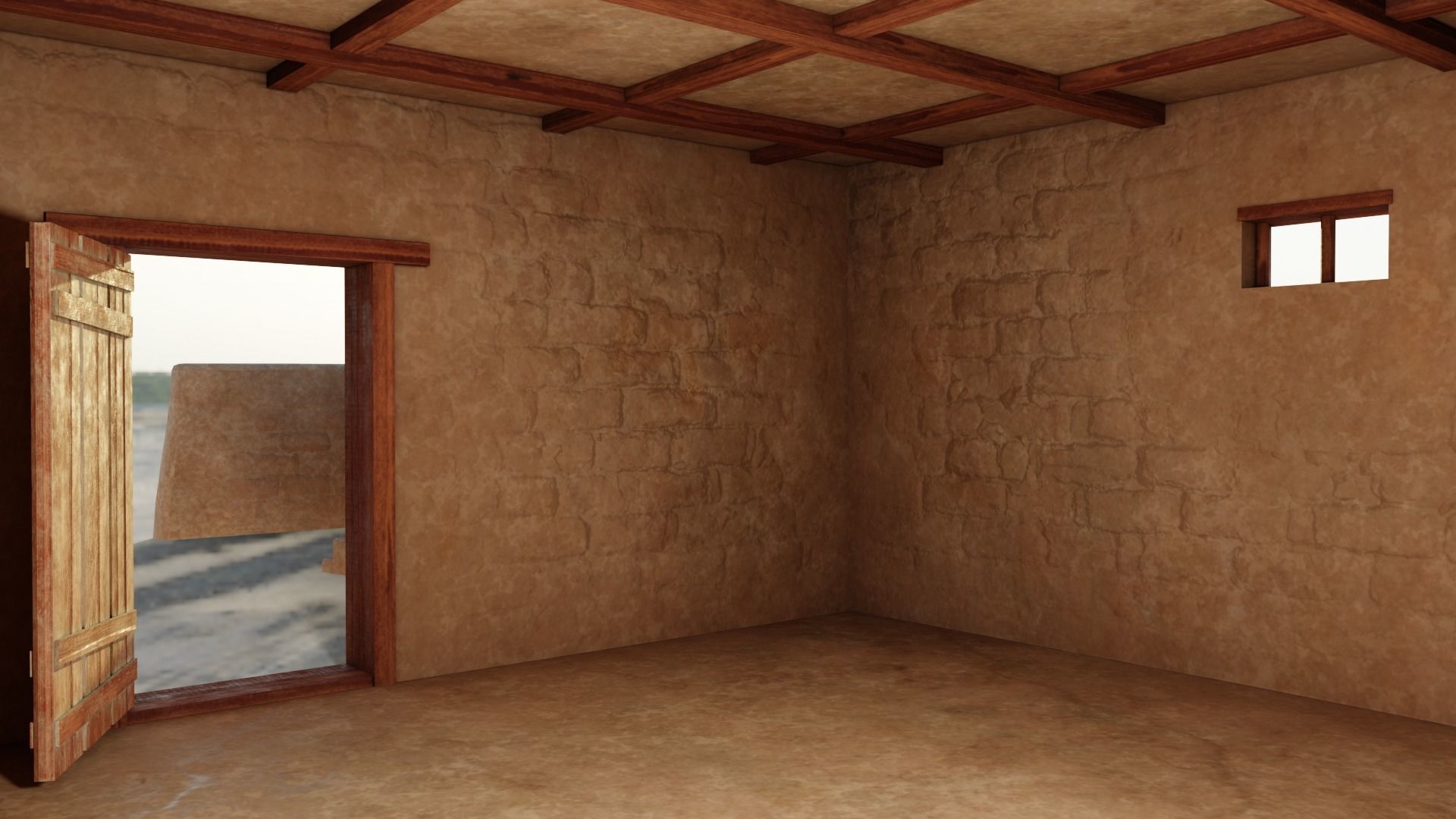 Common Desert House Low-poly 3D model_12