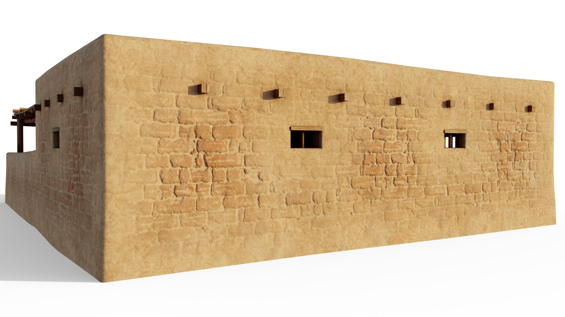 Common Desert House Low-poly 3D model_10