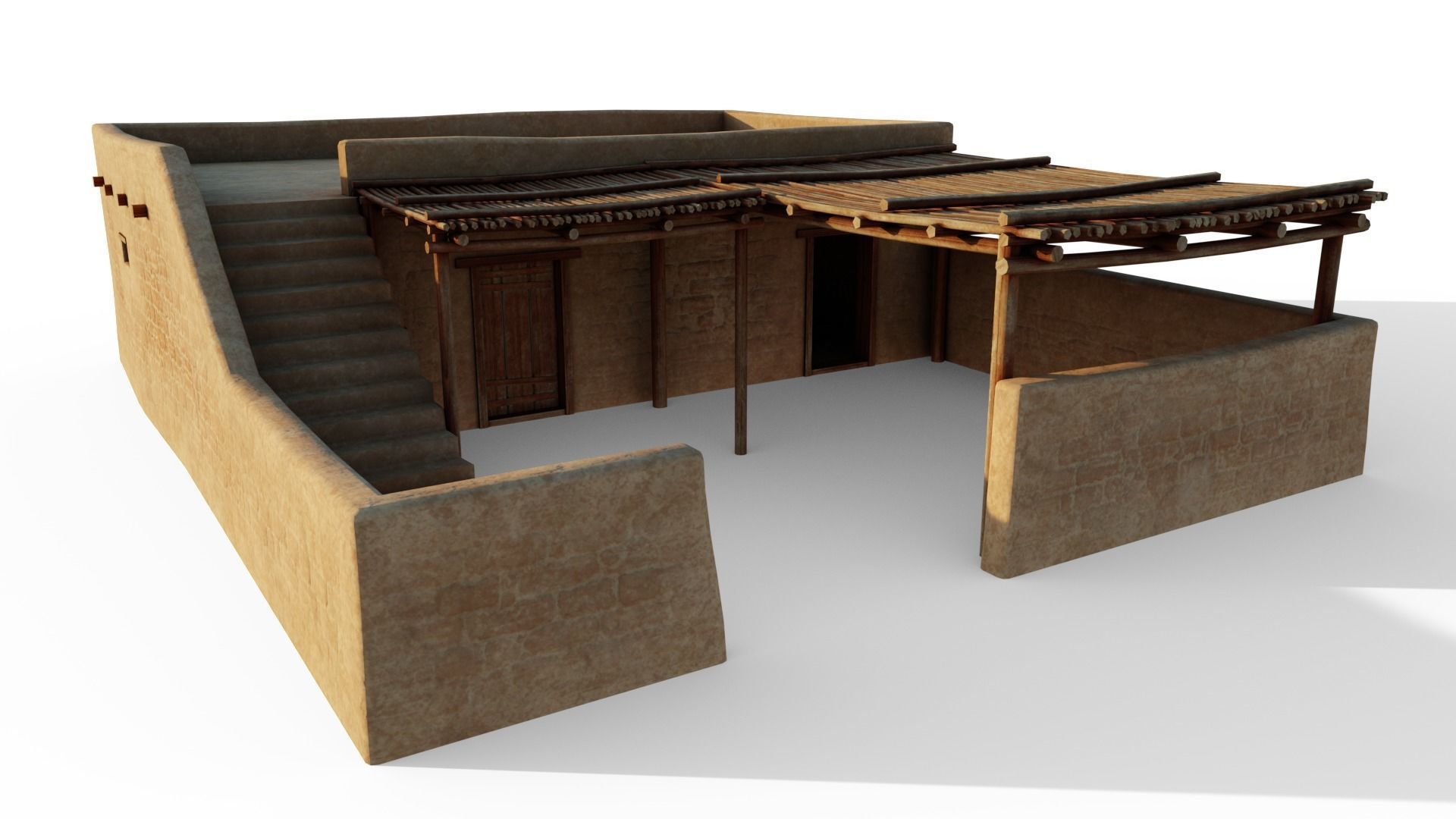 Common Desert House Low-poly 3D model_13