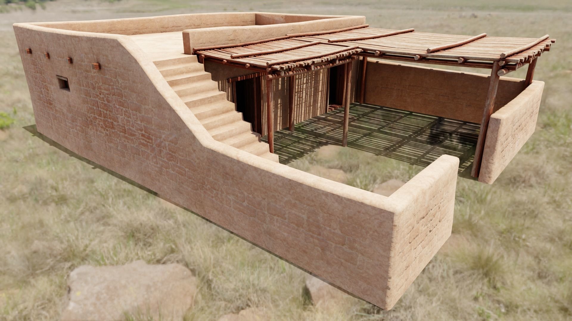 Common Desert House Low-poly 3D model_20