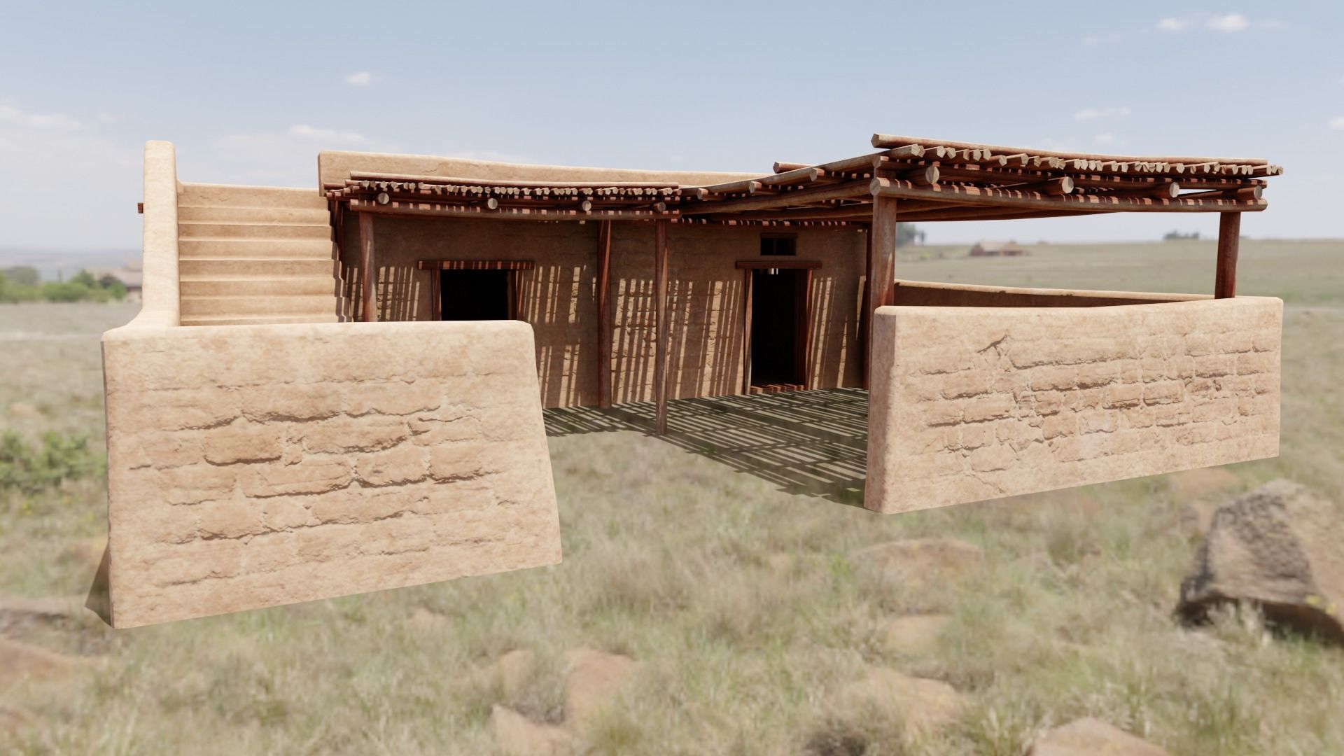 Common Desert House Low-poly 3D model_18