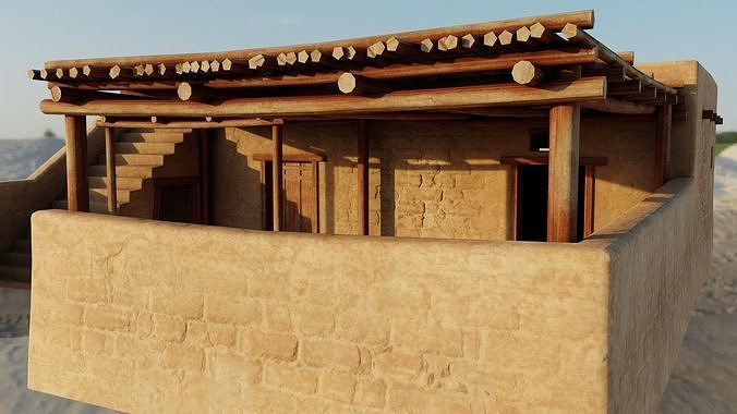 Common Desert House Low-poly 3D model 3