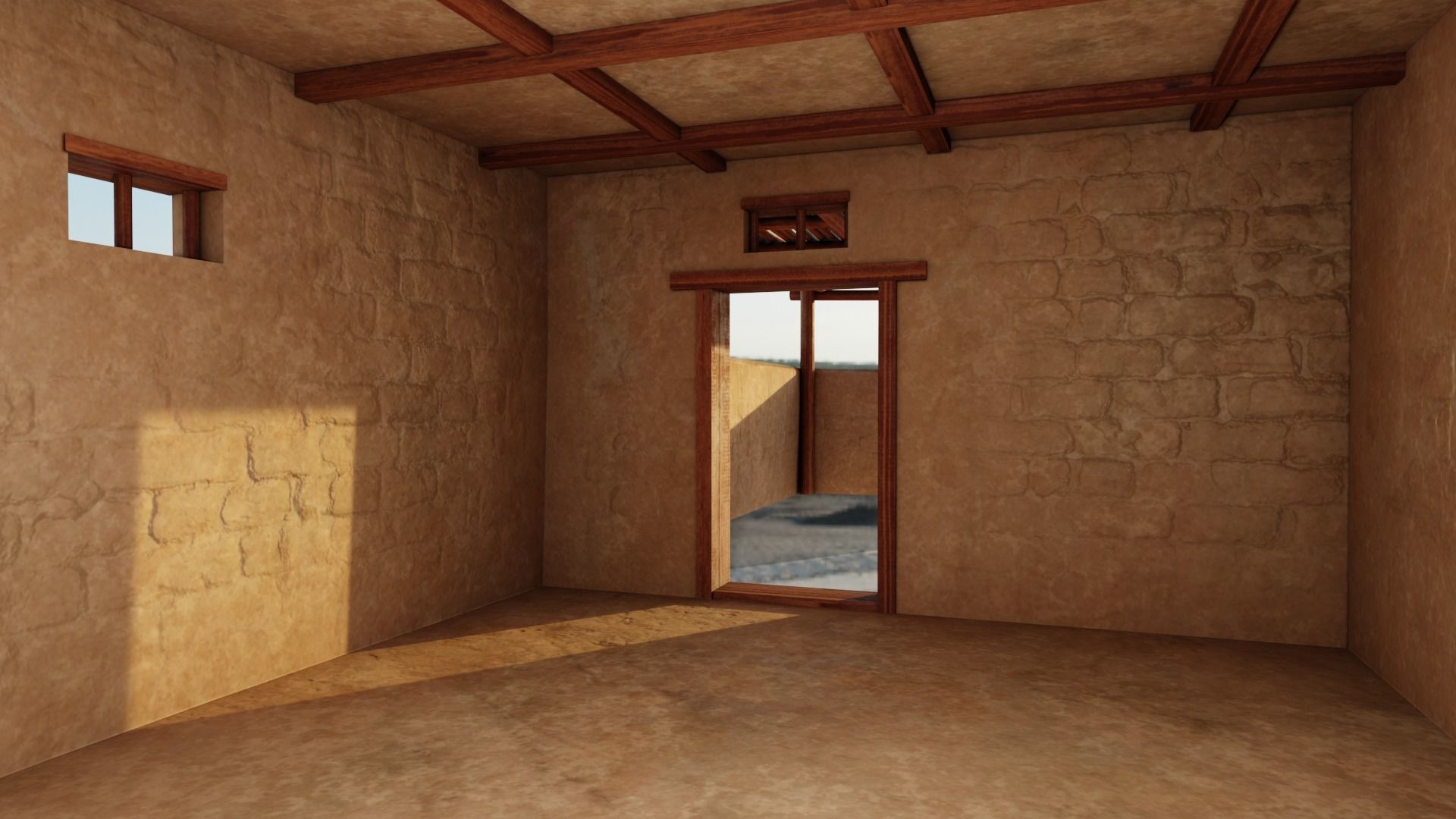 Common Desert House Low-poly 3D model_11