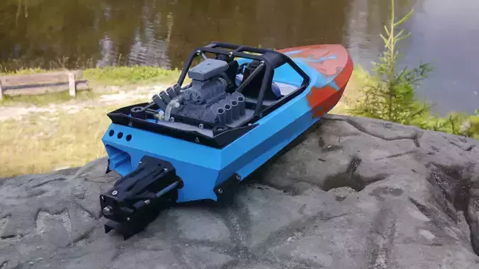 M-Jet Supersprint - 3D Printable RC Jetboat Model 3D print model