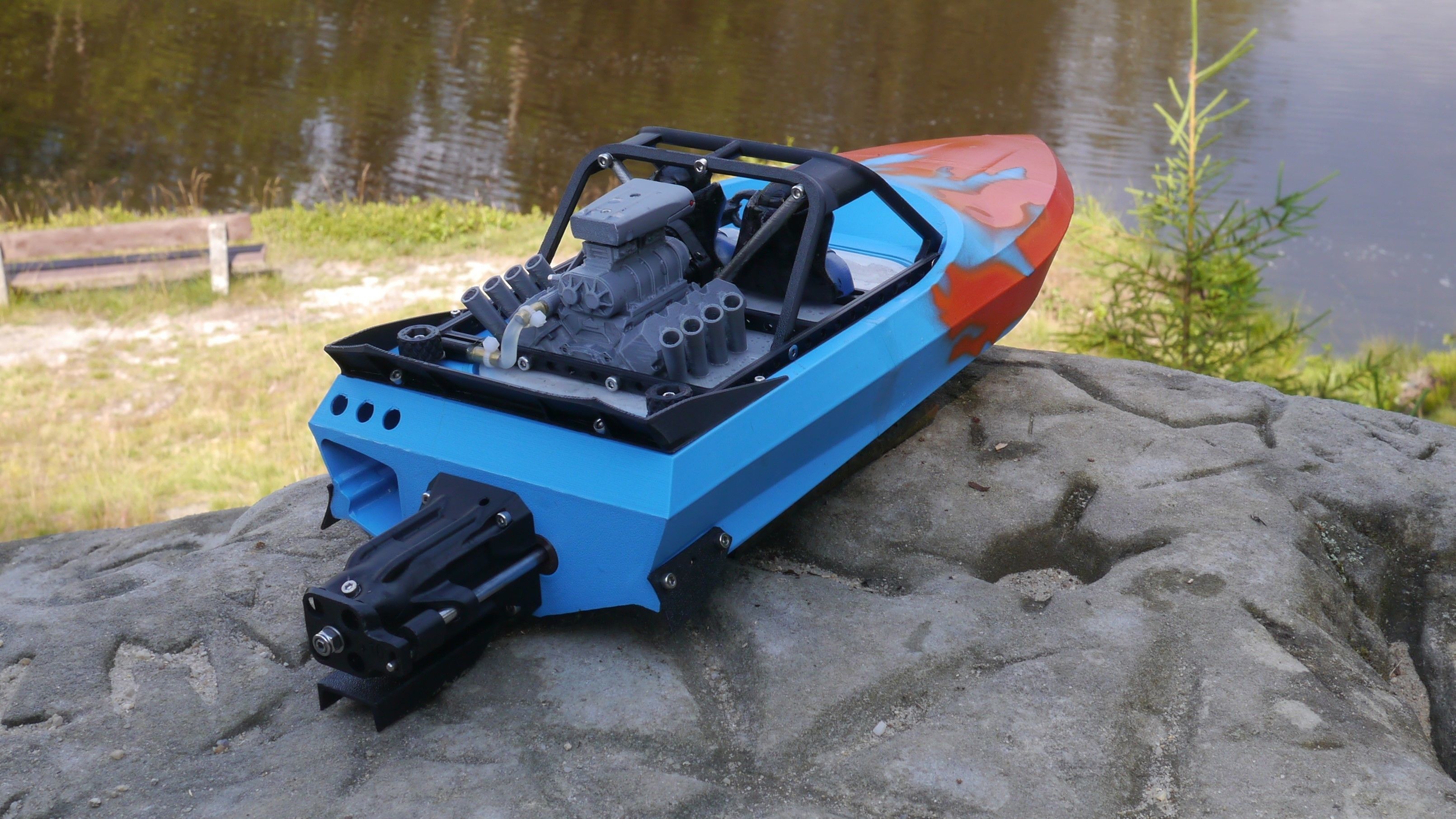M-Jet Supersprint - 3D Printable RC Jetboat Model 3D print model_0