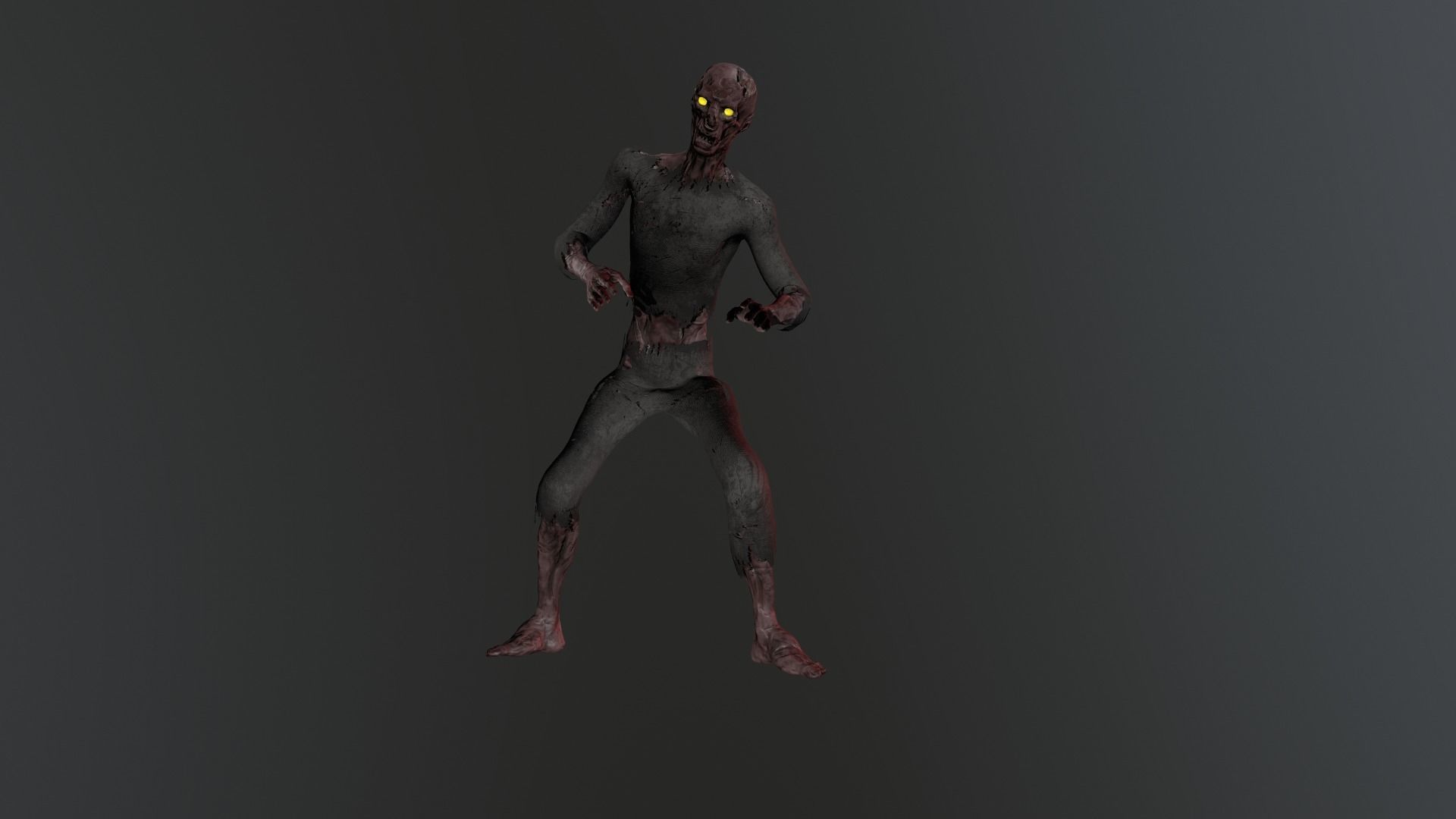 Zombie - Game Ready Character Low-poly 3D model_15
