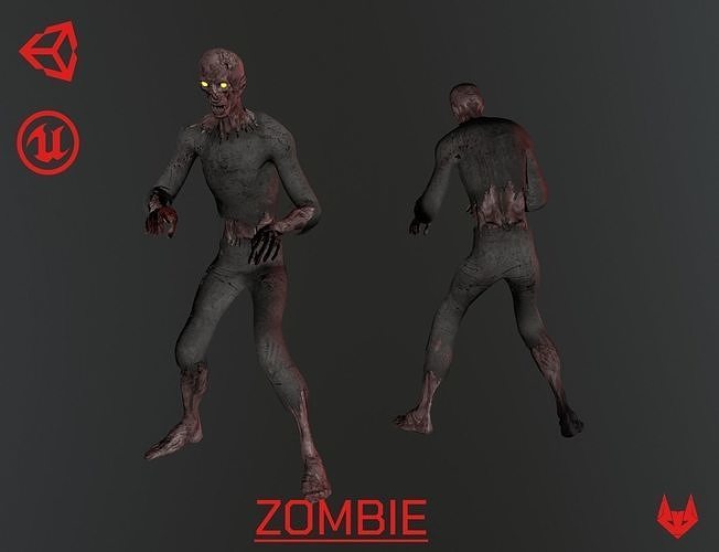 Zombie  - Game Ready Character Low-poly 3D model