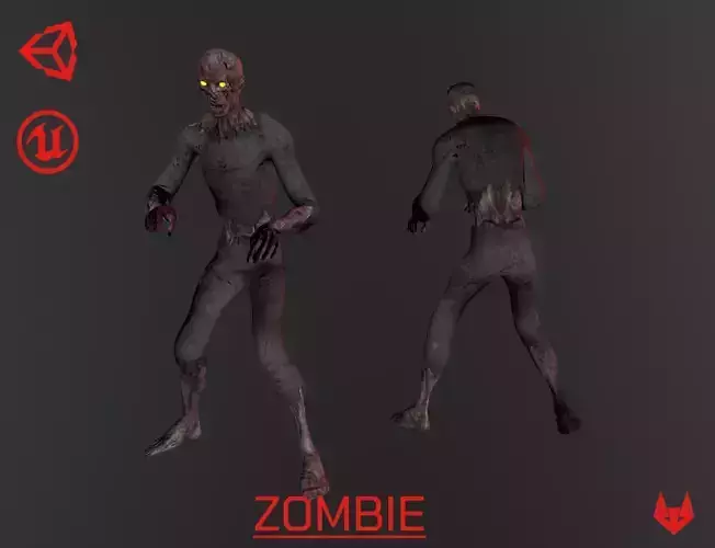 Zombie  - Game Ready Character Low-poly 3D model