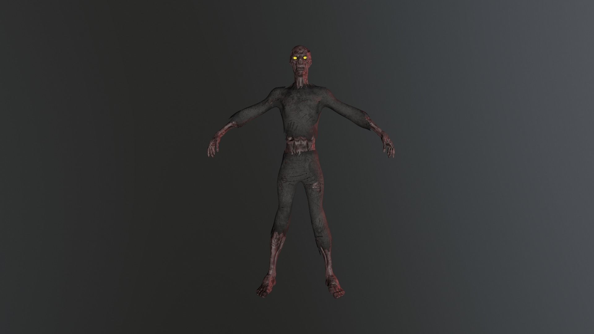 Zombie - Game Ready Character Low-poly 3D model_2