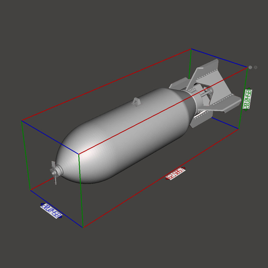 US GP BOMB AN-M64A1 500LB 1-24 3D print model_4