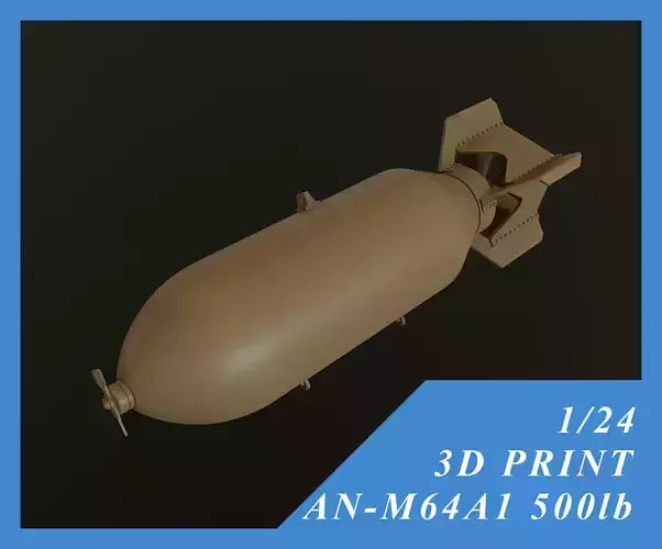 US GP BOMB AN-M64A1 500LB 1-24 3D print model