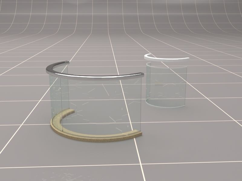 Glass Fence Railing 3D model_13