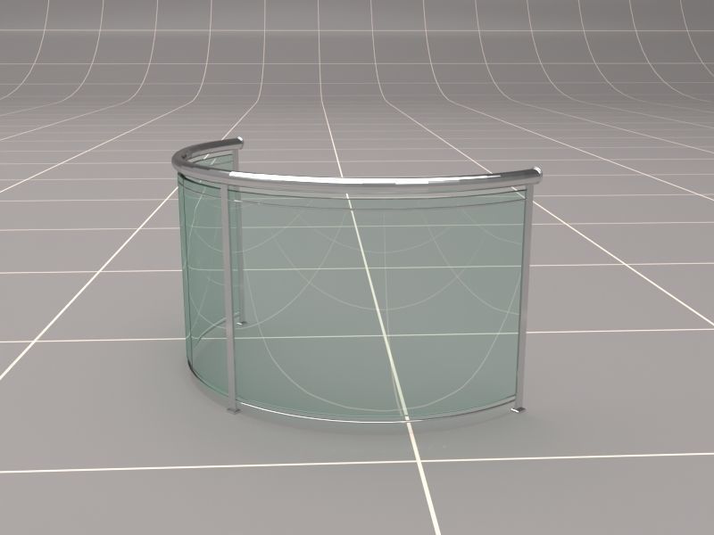 Glass Fence Railing 3D model_15