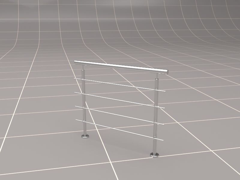 Glass Fence Railing 3D model_17