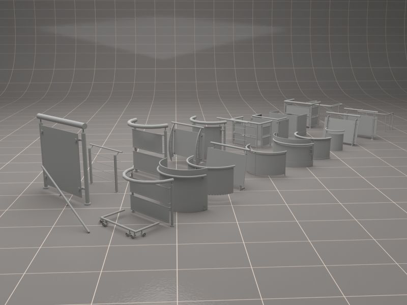 Glass Fence Railing 3D model_23