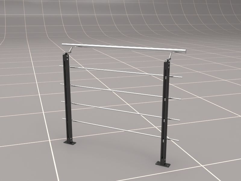 Glass Fence Railing 3D model_16