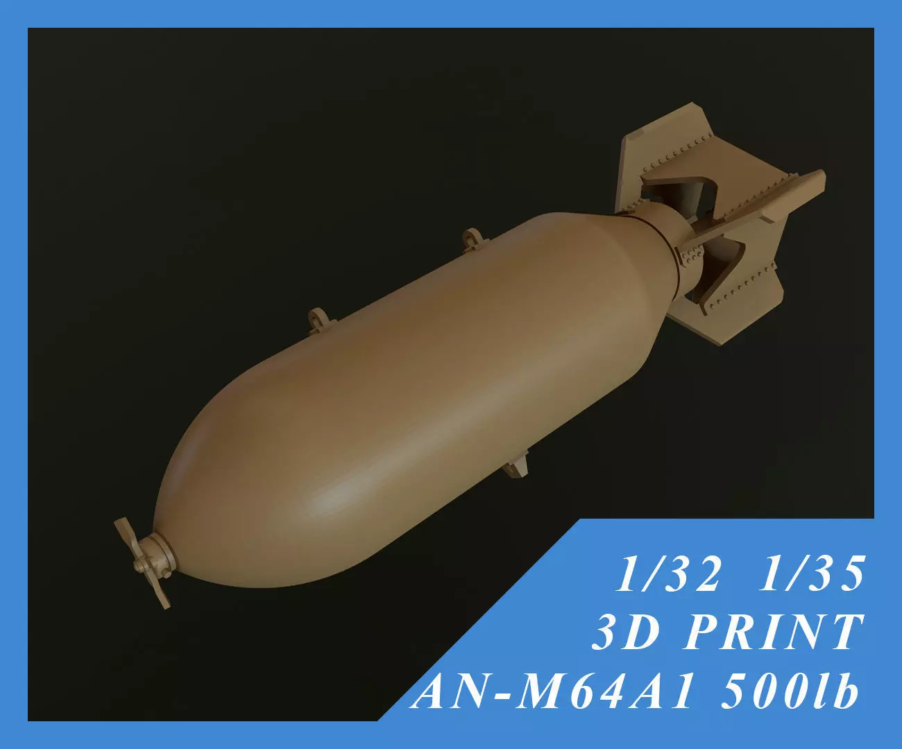 US GP BOMB AN-M64A1 500LB 1-32 1-35 3D print model_0