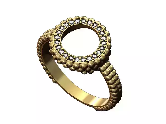 Bubble halo diamond ring 