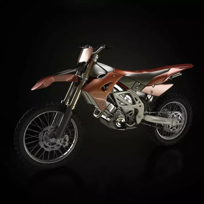 Red Dirt Bike 3D model_0