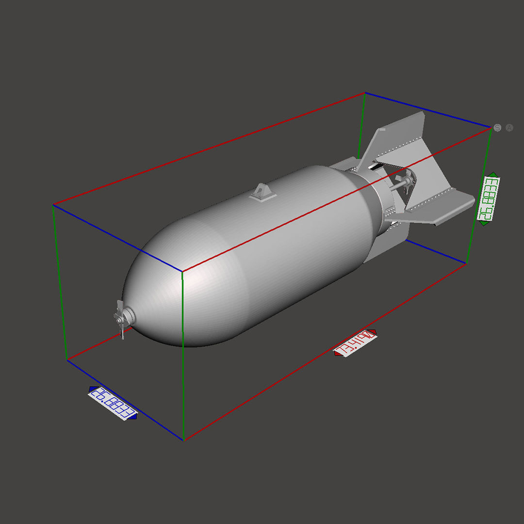 US GP BOMB AN-M65A1 1000LB 1-24 3D print model_4
