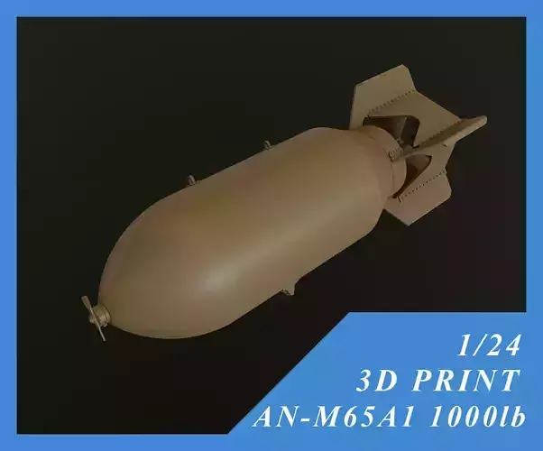 US GP BOMB AN-M65A1 1000LB 1-24 3D print model