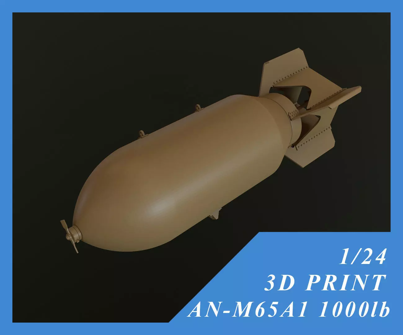 US GP BOMB AN-M65A1 1000LB 1-24 3D print model_0
