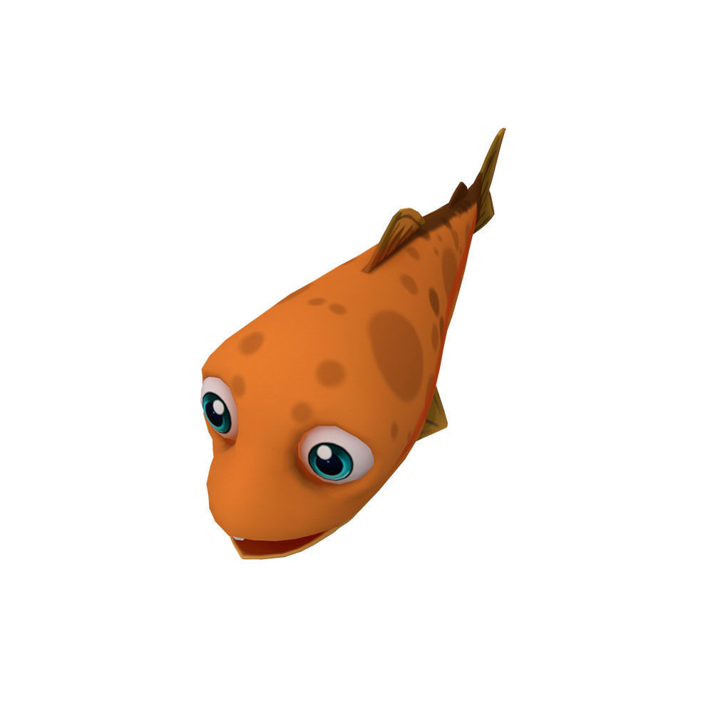 Rainbow Trout Fish Cartoon Animated Low-poly 3D model_3