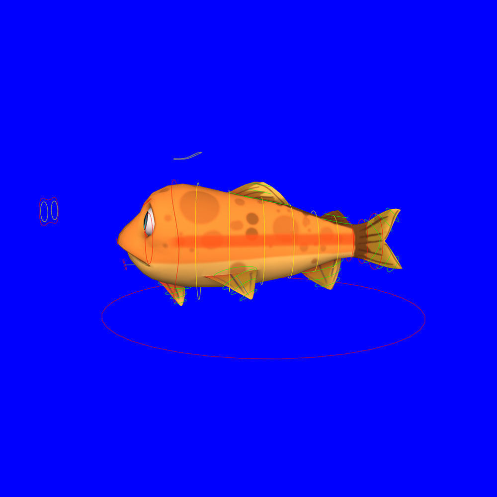 Rainbow Trout Fish Cartoon Animated Low-poly 3D model_7