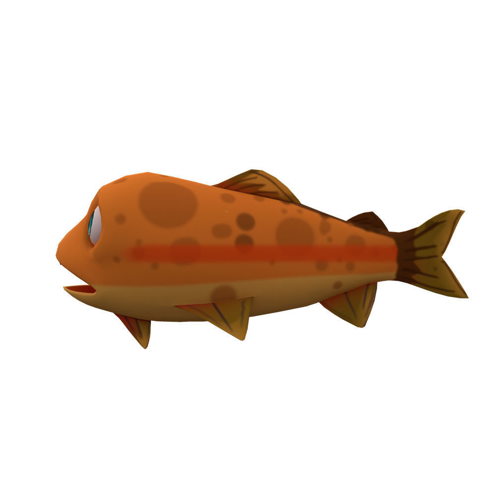 Rainbow Trout Fish Cartoon Animated Low-poly 3D model_4