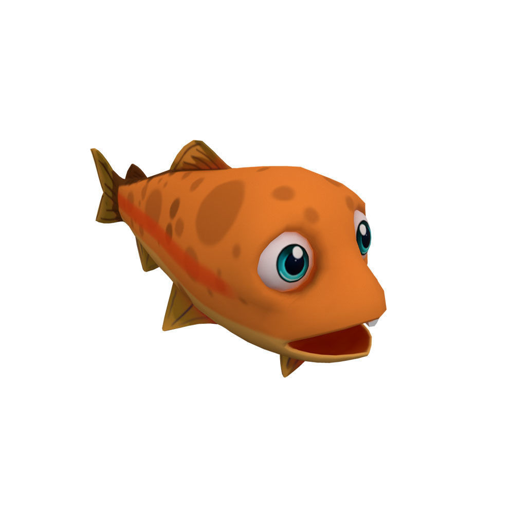 Rainbow Trout Fish Cartoon Animated Low-poly 3D model_5