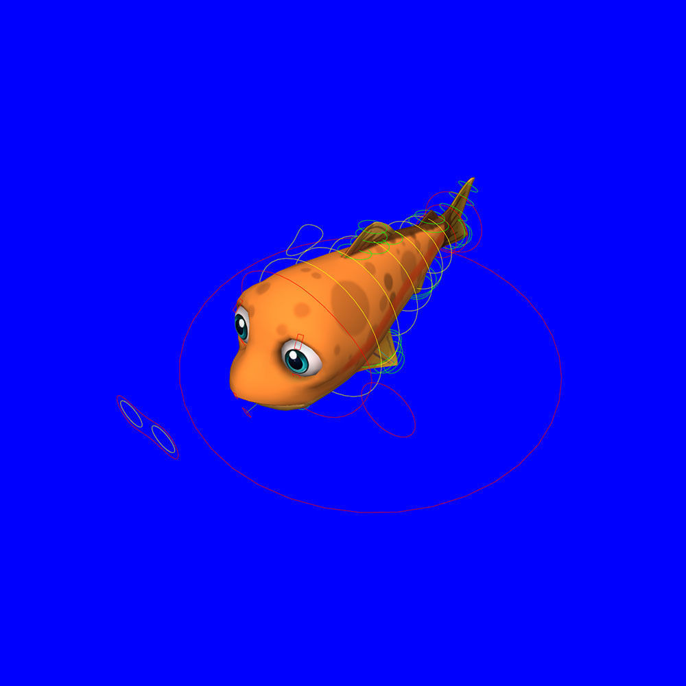 Rainbow Trout Fish Cartoon Animated Low-poly 3D model_6
