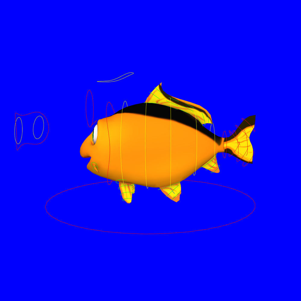 Common Carp Fish Cartoon Animated Low-poly 3D model_6