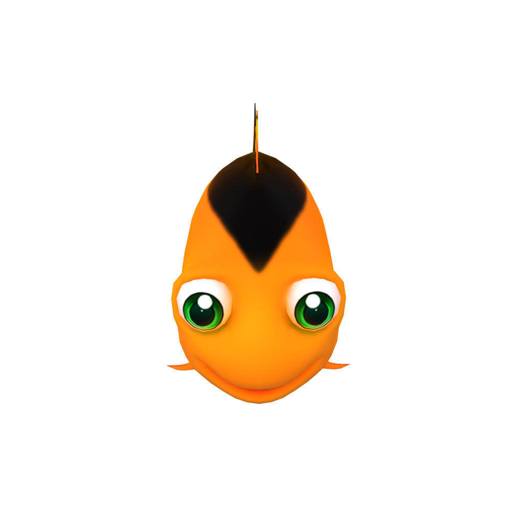 Common Carp Fish Cartoon Animated Low-poly 3D model_5