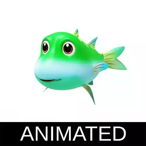 Greenback Mullet Fish Cartoon Animated