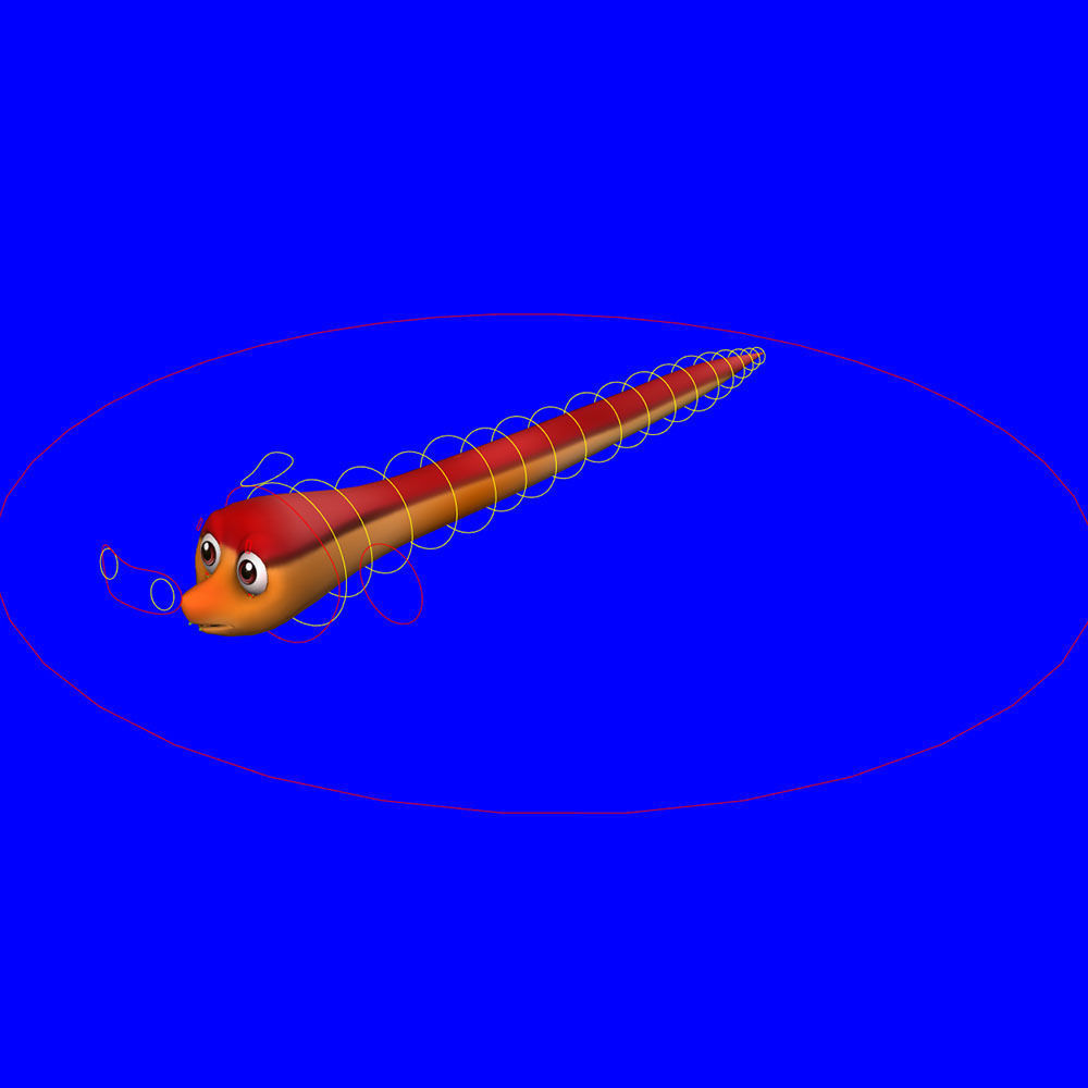 Swamp Eel Fish Cartoon Animated Low-poly 3D model_5